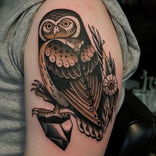 Owl Tattoo by Tobias Debruyn