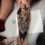Neo-traditional geometric beagle tattoo by Szejn Szejnowski. #dog #beagle #SzejnSzejnowski #geometric #neotraditional