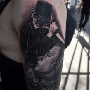 Tatuaje de Jack el Destripador de DG Villalon.  #JacktheRipper #seriesmurder #history #ingland #london #killer #blackandgrey