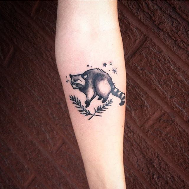 Racoon temporary tattoo by Sioou