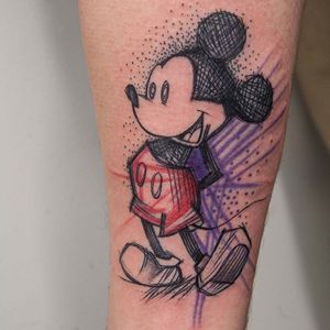 Mickey tattoo by Ms. Kudu #MsKudu #sketchstyle #sketch #graphic #MickeyMouse #disney #Mickey #WaltDisney