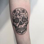 Sugar skull tattoo by local_pirate on Instagram. #sugarskull #dayofthedead #skull #blackwork