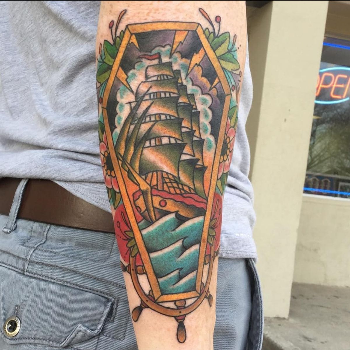 Tattoo uploaded by Ross Howerton • A coffinshaped sailor's grave