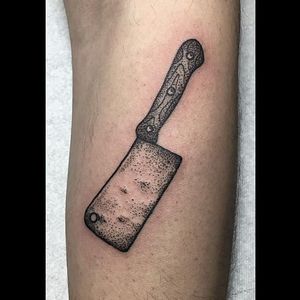 Cleaver Tattoo by @jpstattoos #cleaver #knife #knifetattoos #butcher #jpstattoos