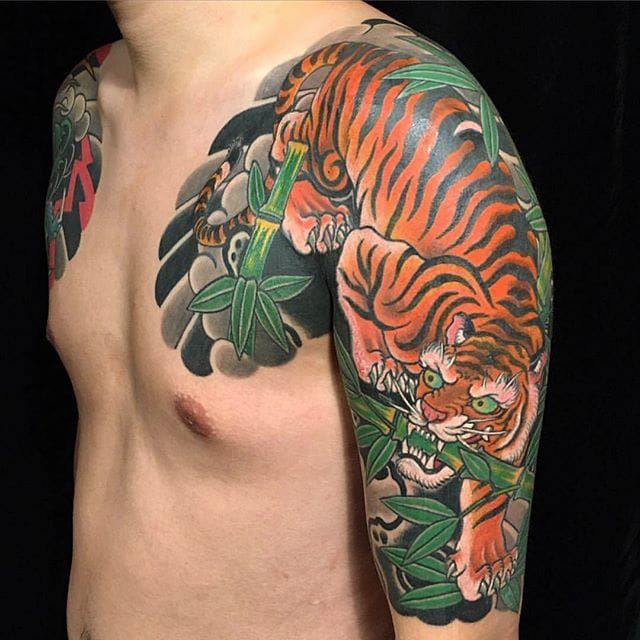 Japanese Bamboo Tattoo in 2023  Bamboo tattoo Japanese tattoo Japanese  tiger tattoo