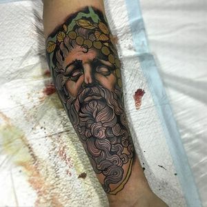 Zeus Tattoo by Jake Danielson #zeus #zeustattoo #neotraditional #neotraditionaltattoo #neotraditionaltattoos #neotraditionalartist #JakeDanielson