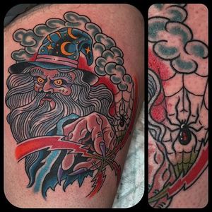 Wizard Tattoo by Kris Roberts #wizard #magic #traditional #KrisRoberts