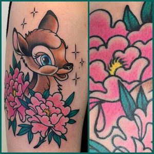 Bambi tattoo by Kjetil F Olsen. #bambi #disney #waltdisney #deer #fawn #traditional