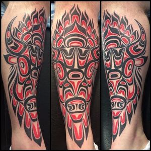 Bison Tattoo by Deano Robertson #bison #haida #haidaart #northwestcoast #pacificnorthwest #nativeamerican #indigenousart #tribal #DeanoRobertson