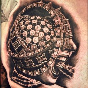 Fucking insane Event Horizon tattoo by Dobi Slavov #dobislavov #eventhorizon #paulwsanderso