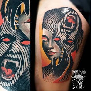 Vampiric tattoo by Tin Machado #TinMachado #graphic #vampire #woman