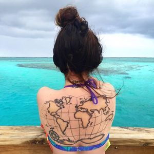 Fantastic back tattoo via @worldworthwandering via Instagram #fiji #travel #summer #epic #tattoo #map #maptattoo #girlswithtattoos #ink #blue #water #bikini #ocean #southpacific