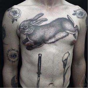 Hare Tattoo by Abby Drielsma #hare #animal #contemporary #AbbyDrielsma