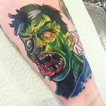 Zombie Halloween Tattoo by Bex Lowe @Bexlowetattoos #Zombie #Halloween #Halloweentattoo
