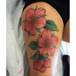 A trio of hibiscus flowers. By Colin Baker. #neotraditional #flower #hibiscus #ColinBaker