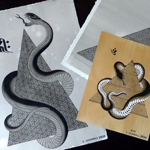 Beautiful illustrations these would make an unusual tattoo design. Tattoo by Chris O'Donnell. #ChrisODonnell #TraditionalJapanese #KingsAvenueTattoo #NewYorkTattooer #oriental #easternculture #snake #asianart #Tibetan