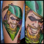 Green Arrow Tattoo by Steve Rieck #GreenArrow #ComicBookTattoo #ComicBook #Comics #Superhero #SteveRieck