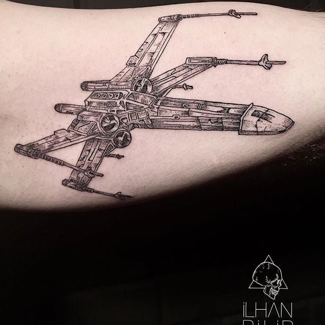 Starwars XWing tattoo by Nudy tattooer  Tattoogridnet