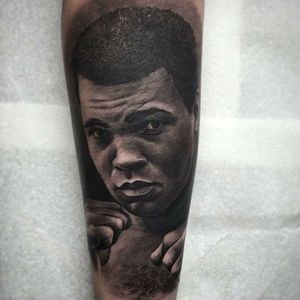 Muhammad Ali Tattoo by Ash Lewis @AshLewisTattoo #AshLewisTattoo #MuhammadAli #MuhammadAliTattoo #CassiusMarcellusClay #CassiusClayTattoo #Tribute #GOAT #TheGreatest #Boxing #Champion