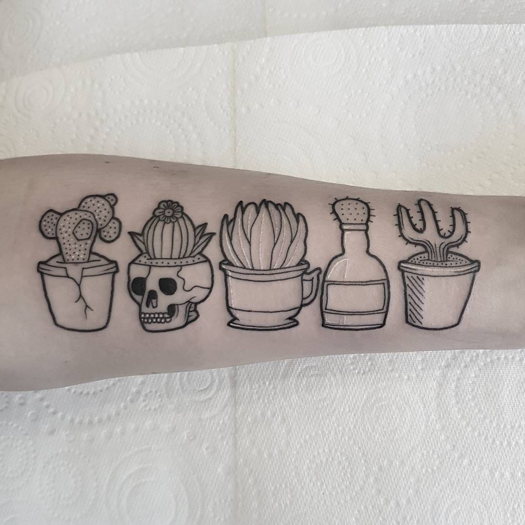 Buy Cactus Plant Heart Outline Temporary Tattoo Cute Potted Online in India   Etsy
