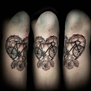 Bike tattoo by Fabiano del Rosso. #bike #fixie #biker #cyclist #biking #sport
