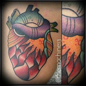 Heart Tattoo by Zack Taylor #Heart #TraditionalTattoos #TraditionalTattoo #OldSchool #OldSchoolTattoos #Traditional #ZackTaylor