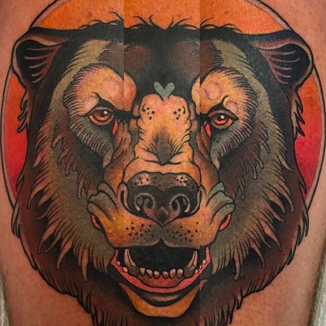 Geometric bear head tattoo  Tattoogridnet