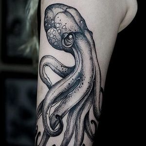 Octopus Tattoo by Pavlo Balytskyi octopus #blackwork #blackworktattoo #illustrative #illustrativetattoo #blackink #PavloBalystskyi