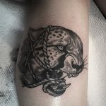 Cheetah Tattoo by Alex Snelgrove #blackwork #blackink #linework #blacktattoos #AlexSnelgrove #cheetah