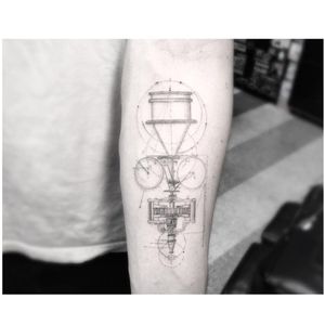 Edison's camera patent by Dr. Woo. (via IG - _dr_woo_) #ScienceTattoo #Science #ScienceTattoos #NerdTattoo #Edison #EdisonTattoo