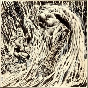 The original b&w drawing of issue one of Swamp Thing by Bernie Wrightson #berniewrightson #swampthing