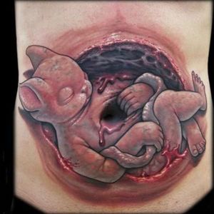 What in the fuck #catfetus #bellybutton #bellybuttontattoo #bellybuttontattoos