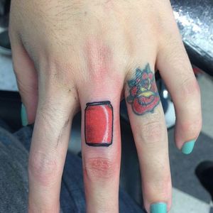 Little finger Coke tattoo, by Bethany Mcbeth Anyton #BethanyMcbethAnyton #coketattoo #finger