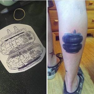 An undeployed airbag, an invention that's saved countless lives, thanks to Hal Needham. (via IG -- im.paul) #airbag #airbagtattoo