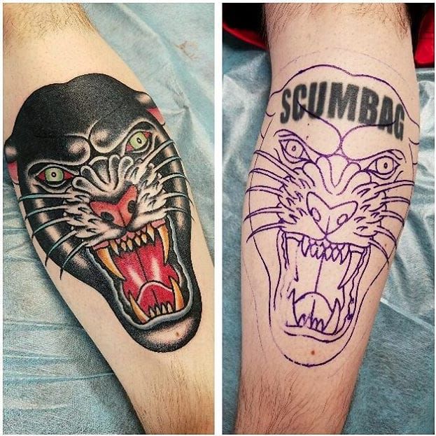 black panther cover up tattoo