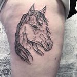 Linework horse tattoo by Pablo Puentes #PabloPuentes #linework #blackwork #abstract #horse