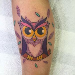 Animal tattoo by Pengi Tigerstyle @PengiTattoo #PengiTattoo #PengiTigerstyle #Cute #Owl #AnimalTattoo #Germany