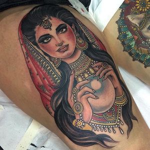 Indian Bride by Flo Nutall (via IG-flonuttall) #blackandgrey #girlsgirlsgirls #ladyhead #ornate #decorative #feminine #traditional