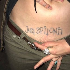 Funny Tattoos: Say it, don't spray it...in Disney font. #funnytattoos #fail #bad #text #quote #spit