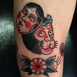 Saru Tattoo by Rob Mopar #Saru #SaruMask #SaruTattoo #JapaneseMask #JapaneseTattoo #RobMopar #Japanese