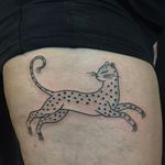 Cheetah by Jenna Bouma (via IG-slowerblack) #handpoked #blackwork #blackink #fauna #Slowerblack #JennaBouma