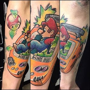 Game Boy Tattoo by Alex Puffo #GameBoy #Nintendo #Gamer #SuperMario #AlexPuffo