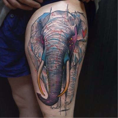 #Schwein #tatuadorgringo #coloridas #colorful #sketch #abstrata #abstract #elefante #elephant