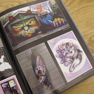 Some of the feline-inspired visual art in Meows and Roars of Inspiration. #artbook #cats #felines #fineart #MeowsandRoarsofInspiration #tattoobook