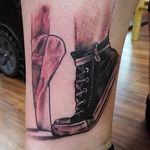 Converse shoes and ballerina shoes aren't so different. (via IG -- retepart) #converse #chucktaylor #chucktaylortatoo #conversetattoo #chucktaylorisaliar