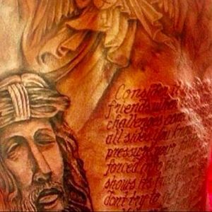 You can find a ton of religious imagery on Durant's back #KevinDurant #religious #religioustattoo #jesus