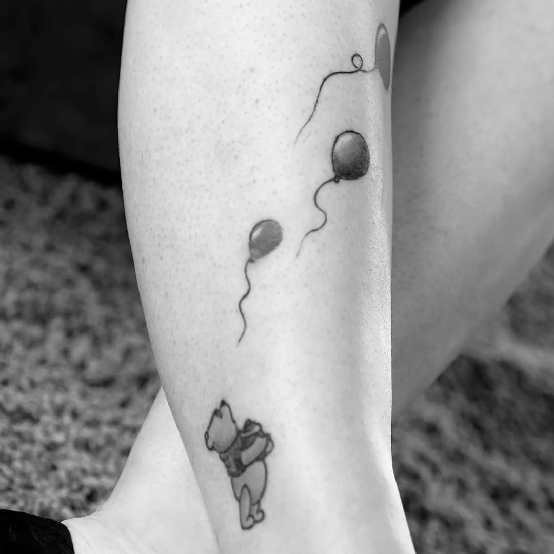 Tattoo tagged with small winnie the pooh bear micro tiny disney  cartoon ifttt little pooh bear film and book disney character fine  line cartoon character fictional character bicep line art animal  playground 