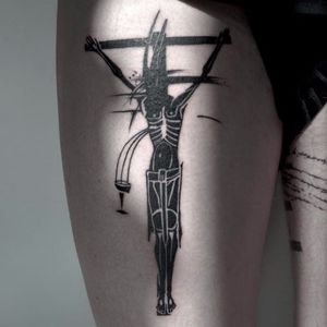 Religious tattoo. #NastasjaBarashkova #abstract #contemporaryart #blackwork #cross #crucixion
