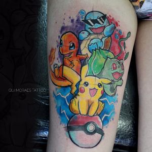 Por Guilherme Moraes #GuilhemeMoraes #brasil #brazil #brazilianartist #tatuadoresdobrasil #aquarela #watercolor #sketchstyle #nerd #geek #colorido #colorful #pokemon #desenho #animação #cartoon #comics #anime