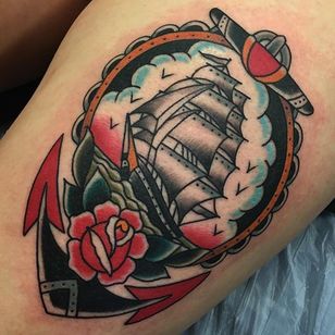 Anchor Ship Tattoo por Lewis Parkin